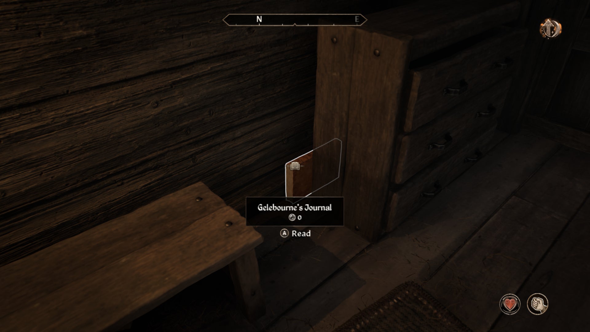 Gelebourne's Journal hidden behind a set of drawers during the A Brotherhood Betrayed quest in Oblivion Remastered. - 5