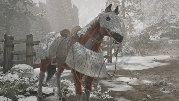 oblivion remastered brown horse in armor