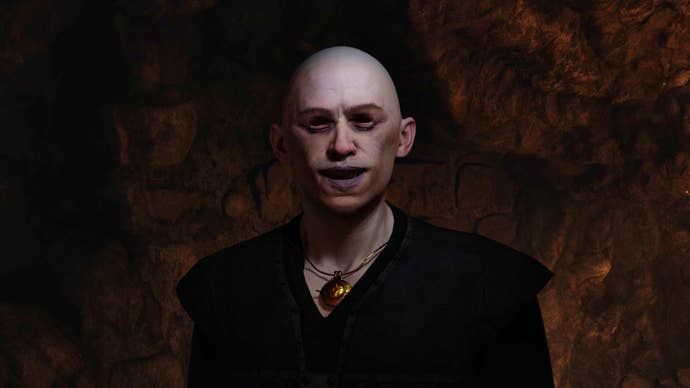 Glitched bald Vicente Valtieri successful Oblivion Remastered.