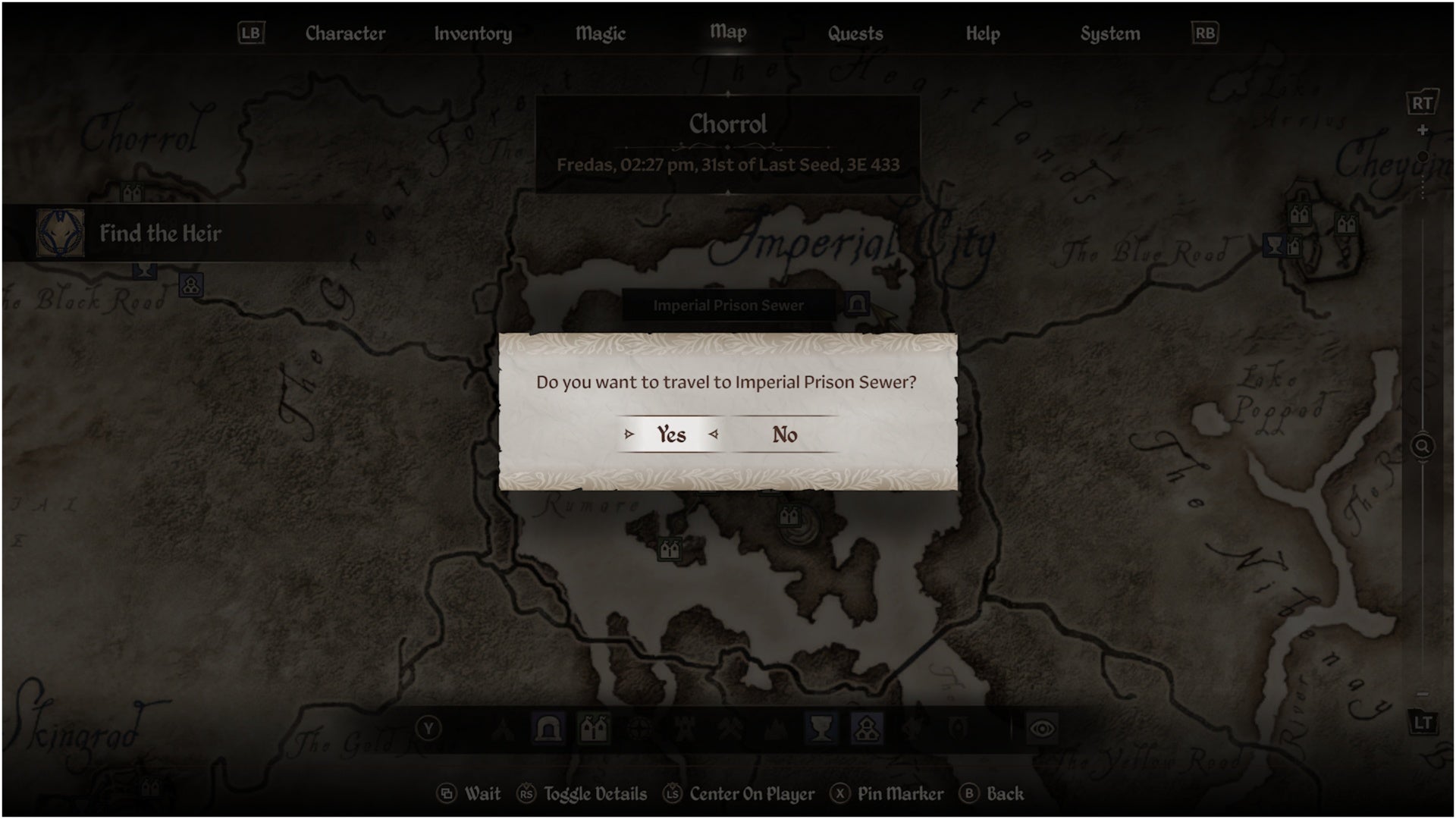 oblivion remastered confirm fast travel map option