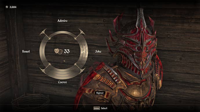 Un jugador que reduce la disposición de Rigmor en Oblivion remasterizó.