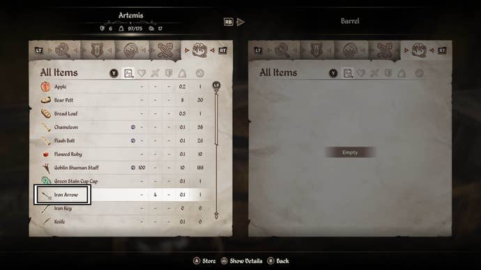 oblivion remastered duplicated arrows in item inventory