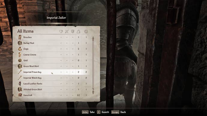 A player pickpocketing a guard in Oblivion Remastered.