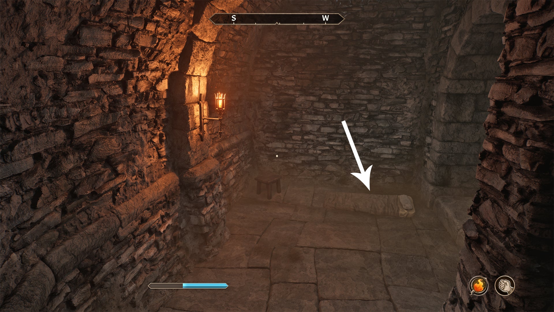 A bedroll in a cell in Oblivion Remastered. - 7