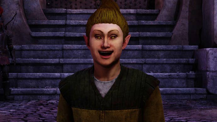 The Adoring Fan smiling successful Oblivion Remastered.