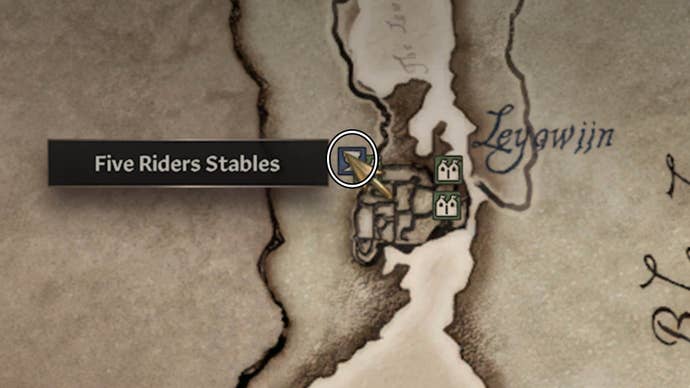 oblivion remastered five riders stables map location