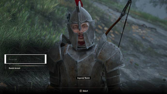 oblivion remastered go to jail for bounty guard option