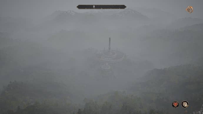 The Imperial City as seen from the top of Frostcrag Spire in Oblivion Remastered.