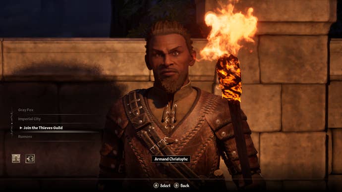 Armand Christophe, Doyen of the Thieves Guild, in Oblivion Remastered.