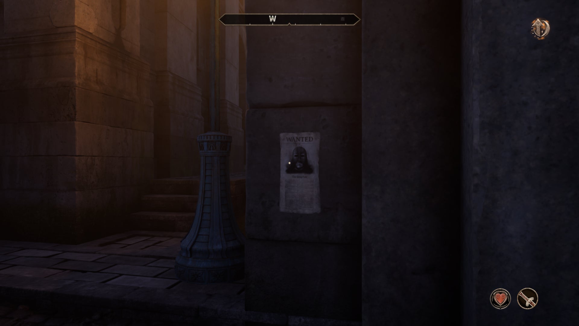 A wanted poster of the Gray Fox posted on a stone wall in the Imperial City of Oblivion Remastered. - 1