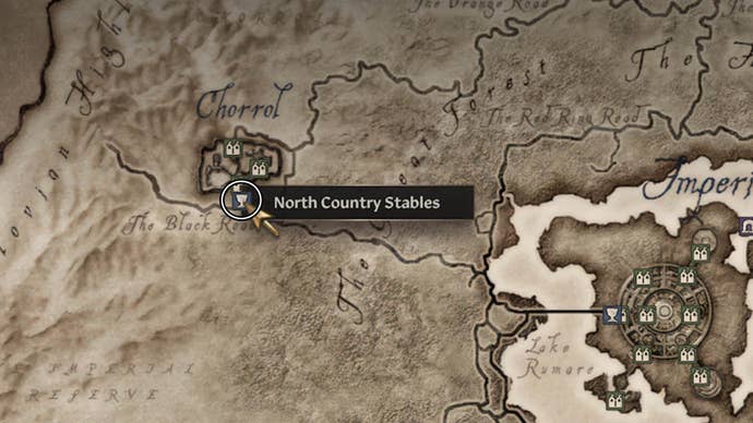 oblivion remastered north country stables map location