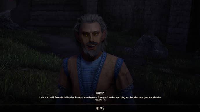 Glarthir detailing his plans to the player during the Paranoia quest in Oblivion Remastered.