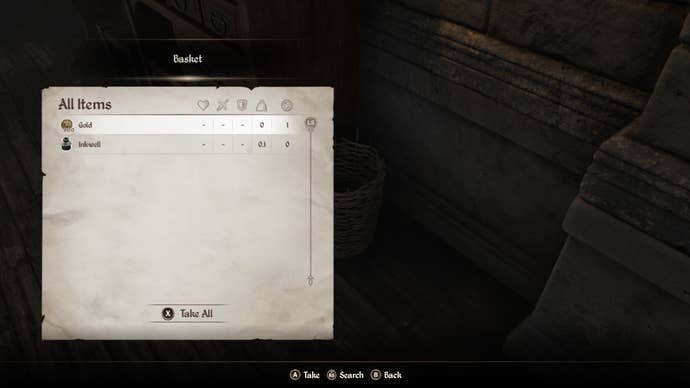 A large amount of gold in a basket inside Glarthir’s house in Oblivion Remastered.