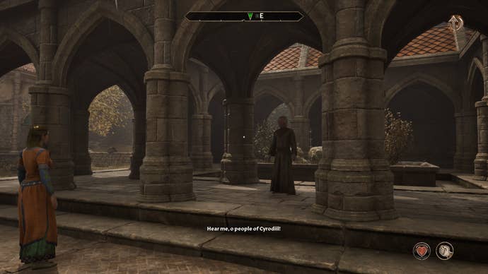 The Prophet delivering a sermon in Anvil in Oblivion Remastered.