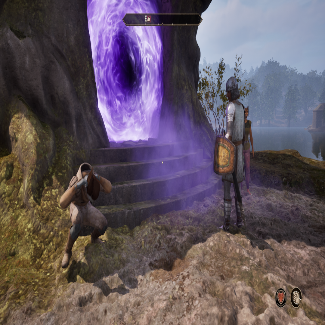 A Bravil guard standing in front of the Strange Door to the Shivering Isles in Oblivion Remastered.