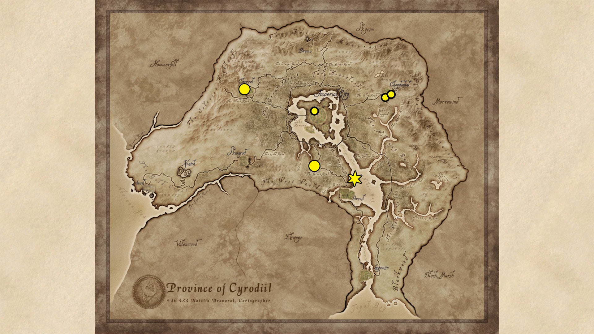 A map showing the Alteration Trainer locations in Oblivion Remastered. - 7
