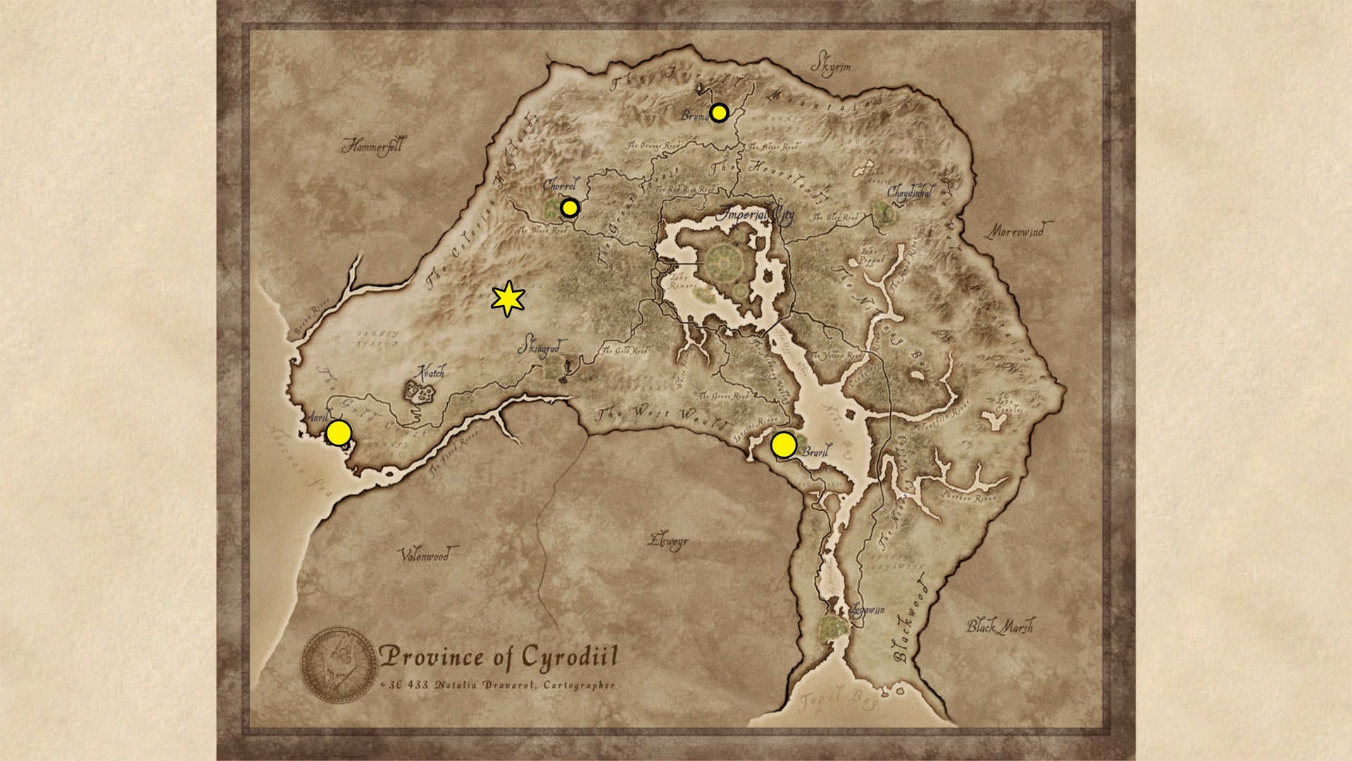 A map showing the Destruction Trainer locations in Oblivion Remastered. - 14