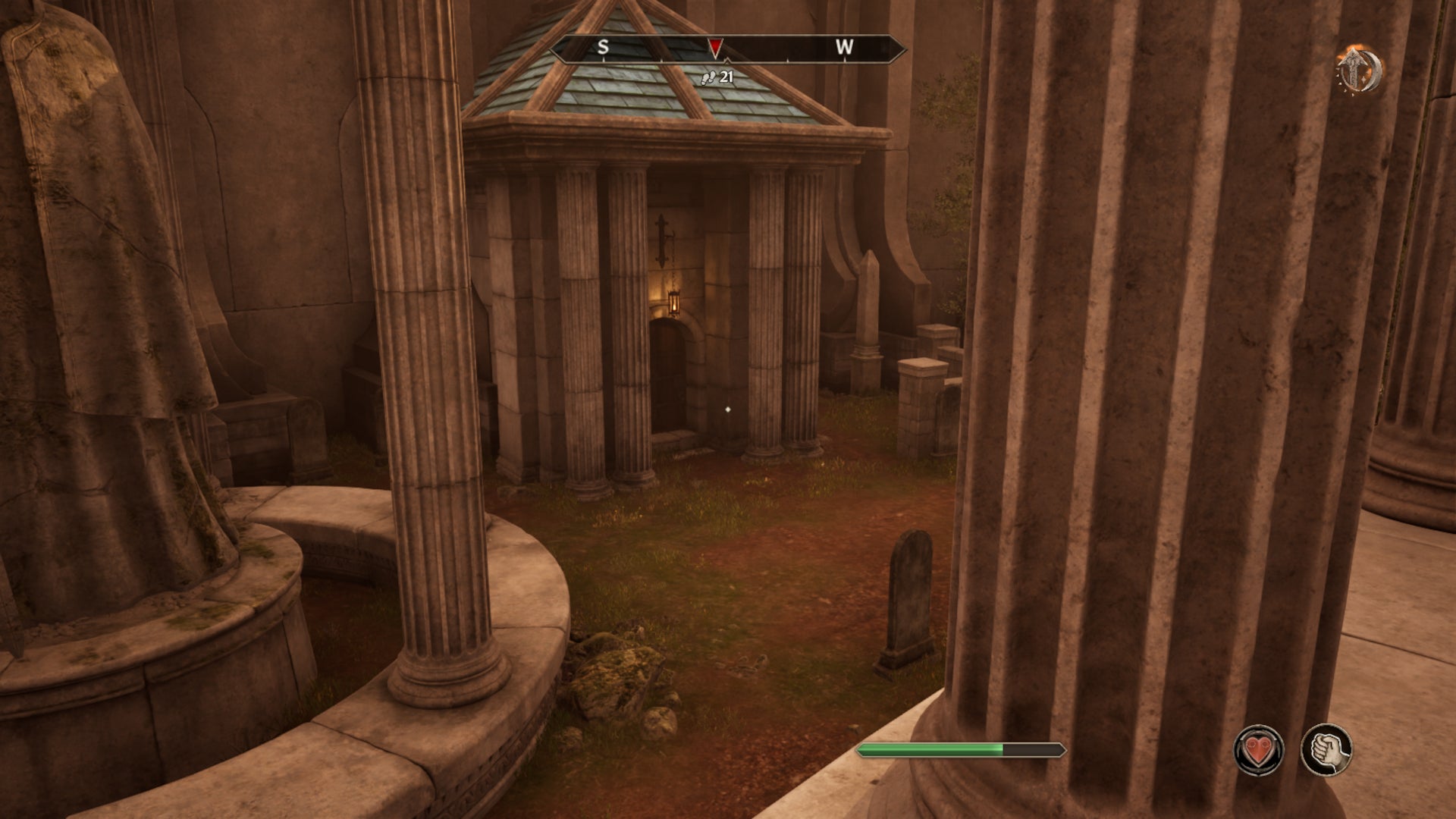 The player investigating a mausoleum during the Unfriendly Competition quest in Oblivion Remastered. - 9