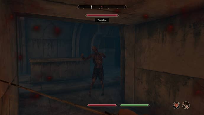 Shambling Zombie Inside Vilverin in Oblivion Remastered.