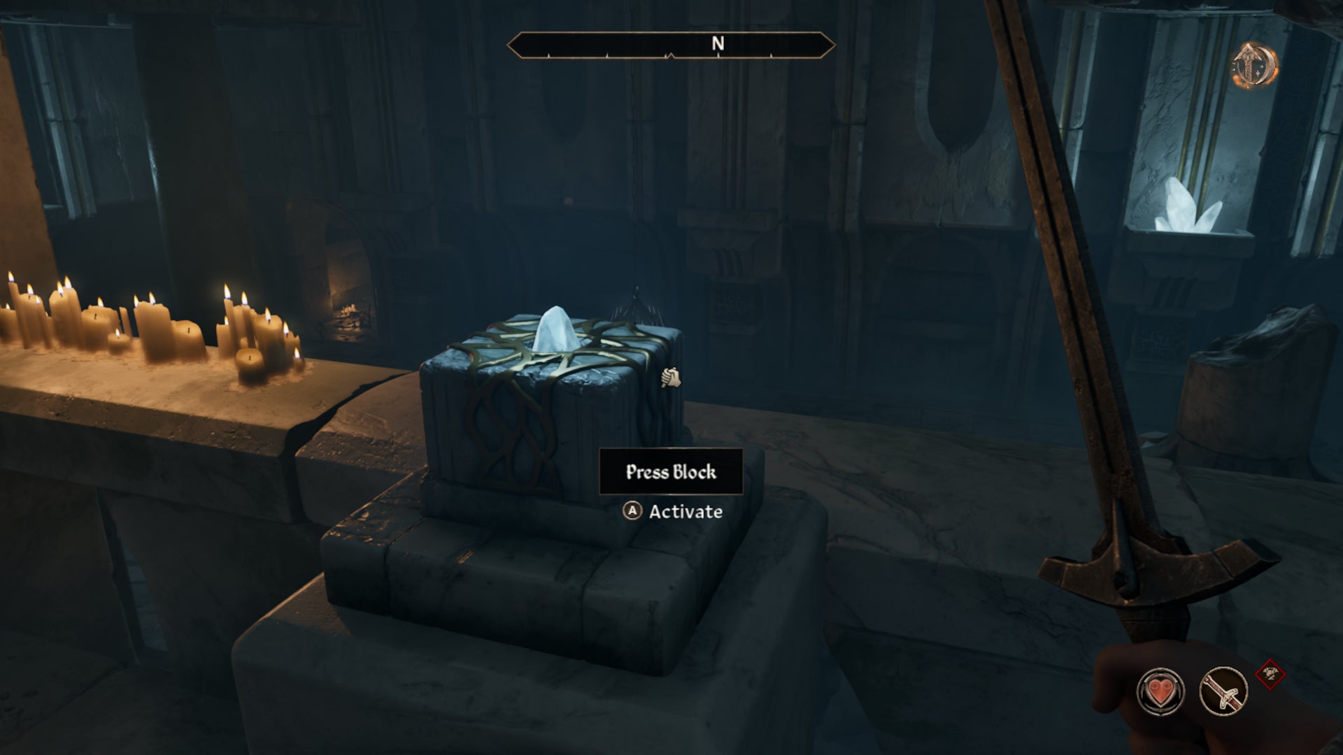 A push button which opens the Ayleid Cage in Oblivion Remastered. - 10