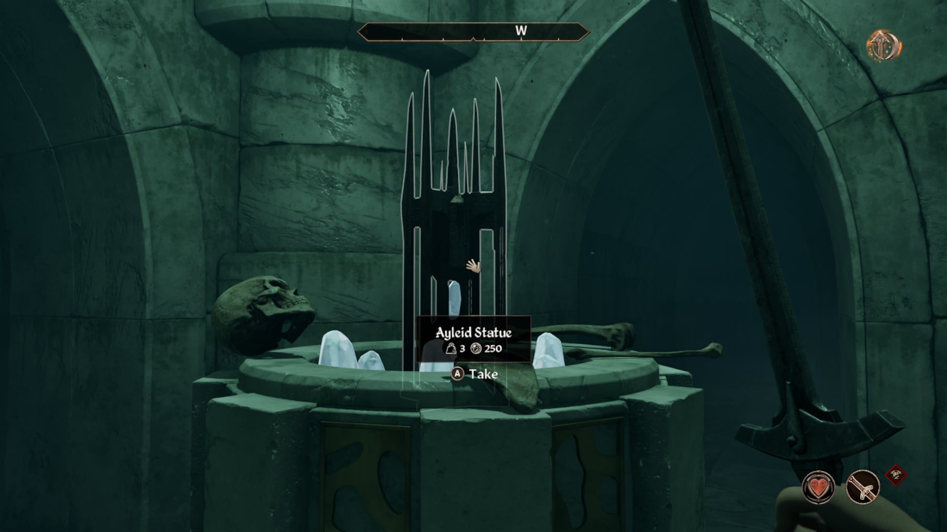 The Ayleid Statue at the end of Vilverin in Oblivion Remastered. - 11