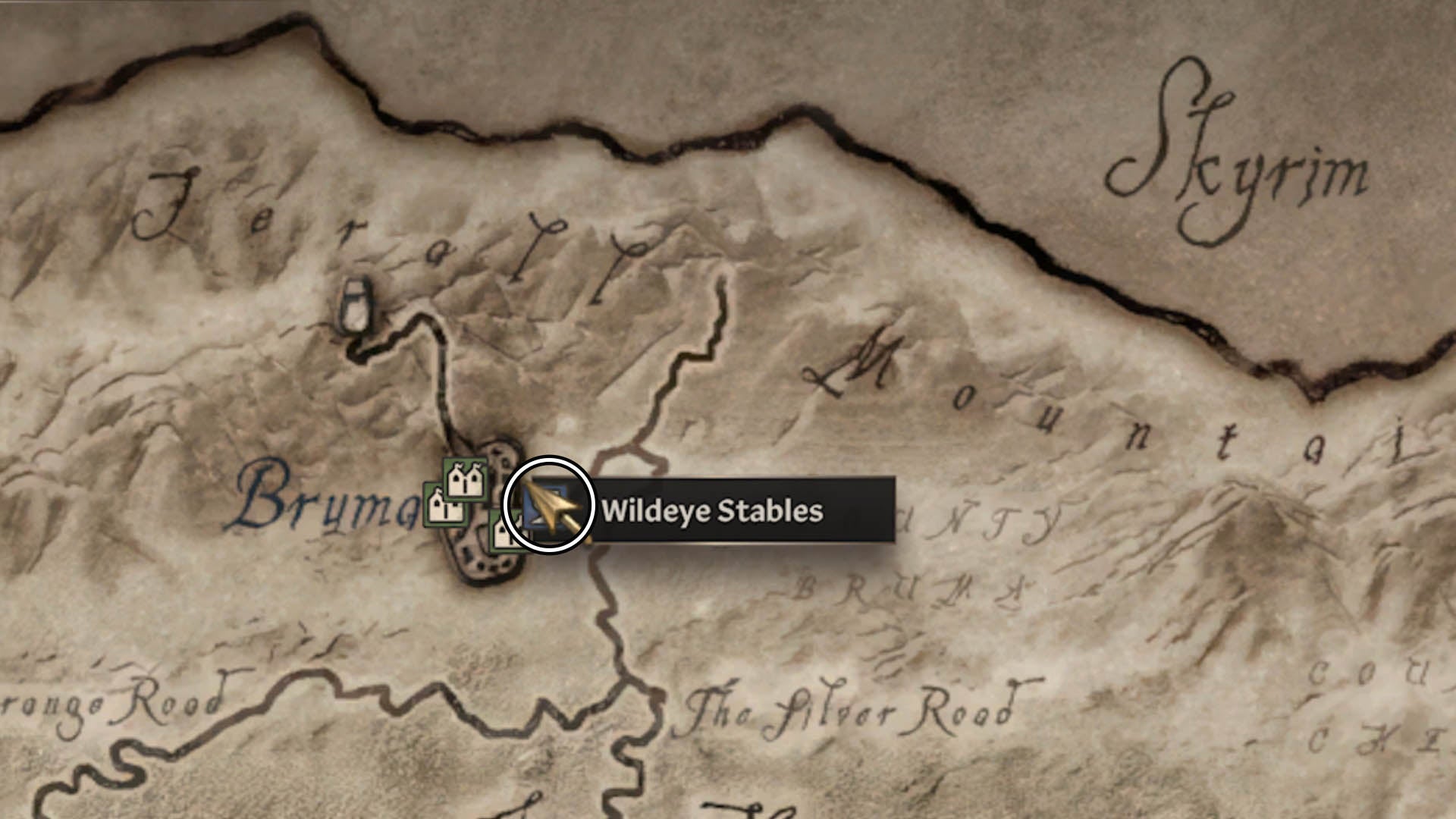 oblivion remastered wildeye stables map location