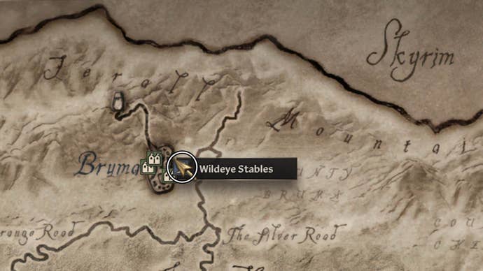 oblivion remastered wildeye stables map location