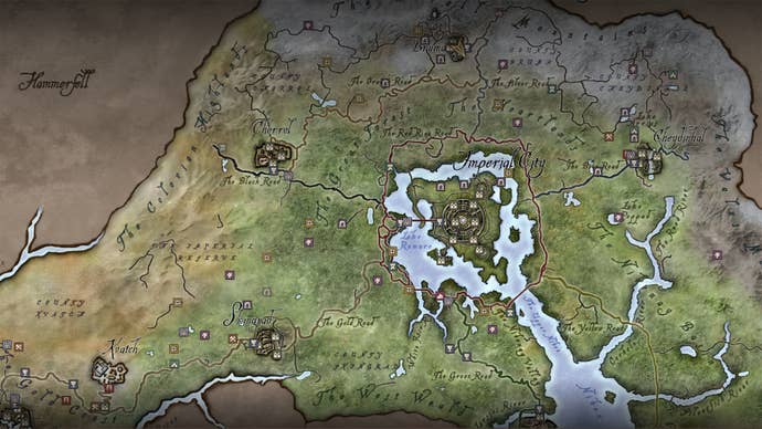 The Oblivion Remastered improved world map mod.