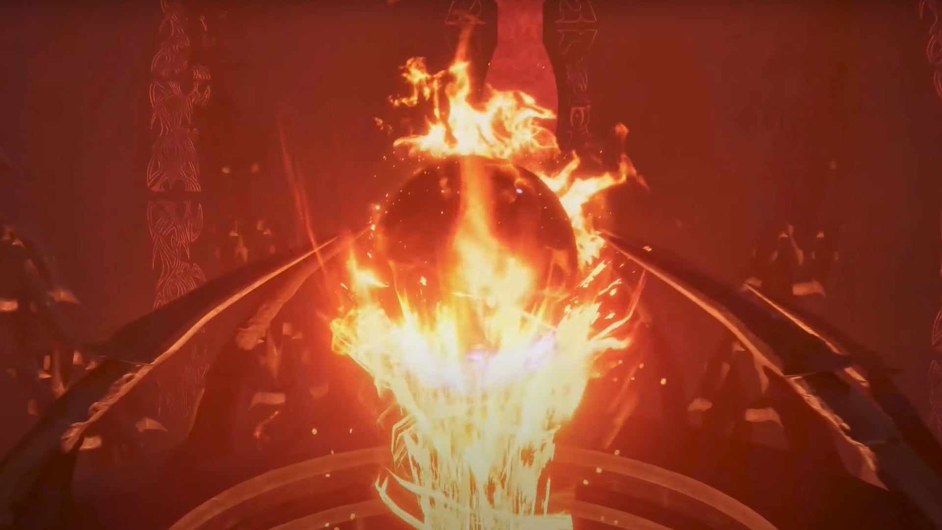 The fiery Sigil Stone that lies at the top of a tower in The Elder Scrolls IV: Oblivion Remastered. - 4