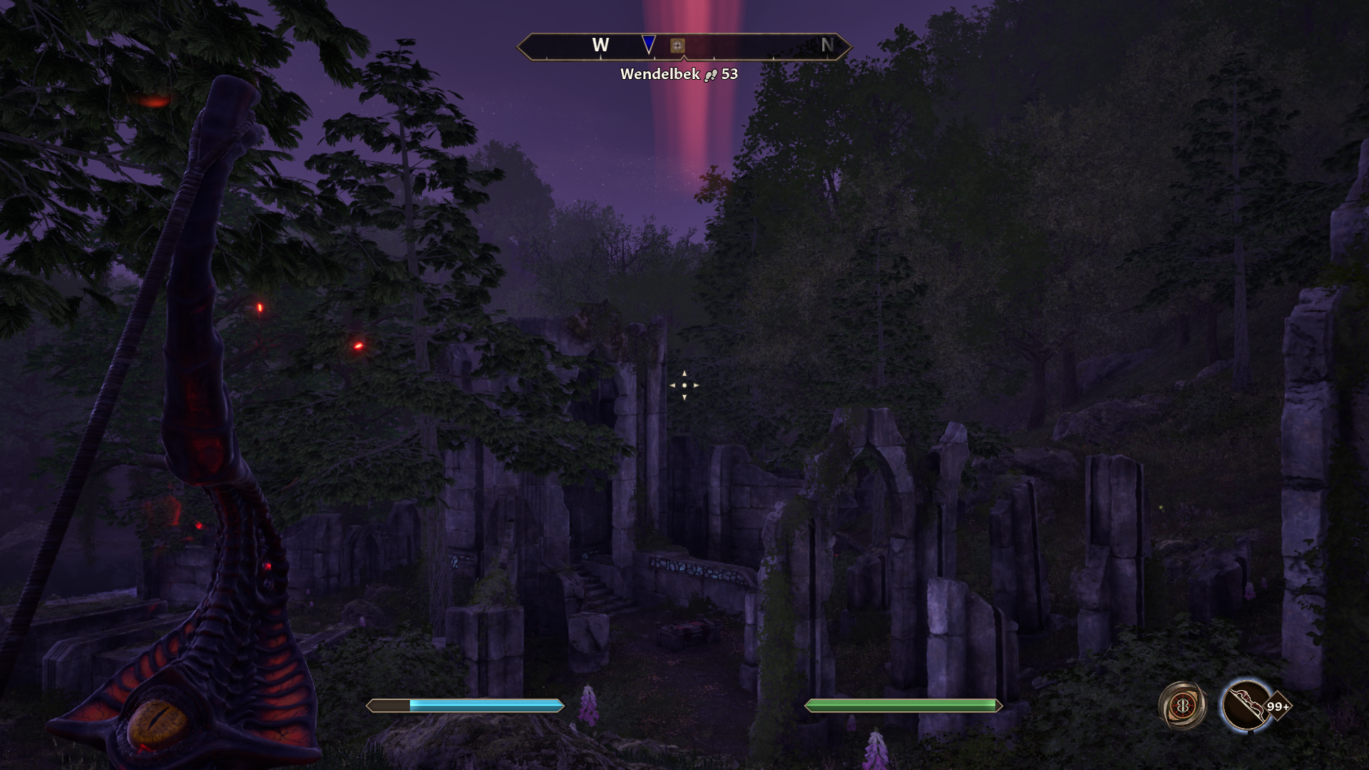 An Oblivion Remastered screenshot showing the Shade of the Revenant phenomon in the sky