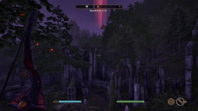 An Oblivion Remastered screenshot showing the Shade of the Revenant phenomon in the sky