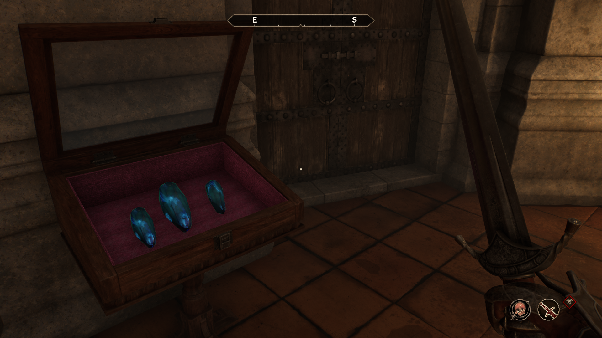 An Oblivion Remastered screenshot showing a display with three Soul Gems