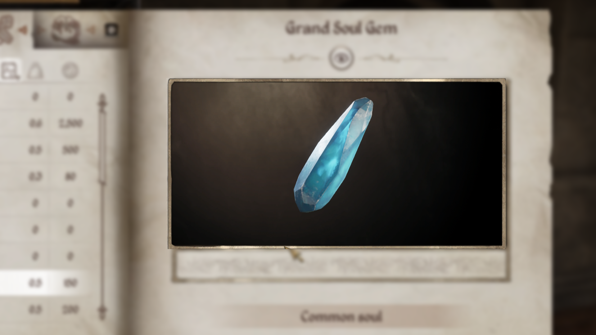 An Oblivion Remastered screenshot showing a Grand Soul Gem