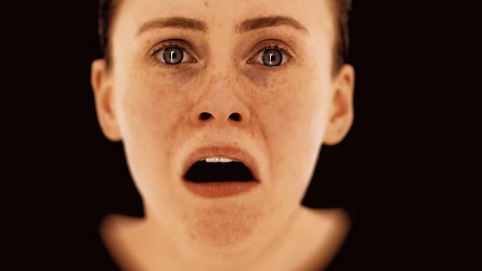 Sophia Lillis screams in horror - an opening door which looks suspiciously like the door in P.T. is reflected in her eyes