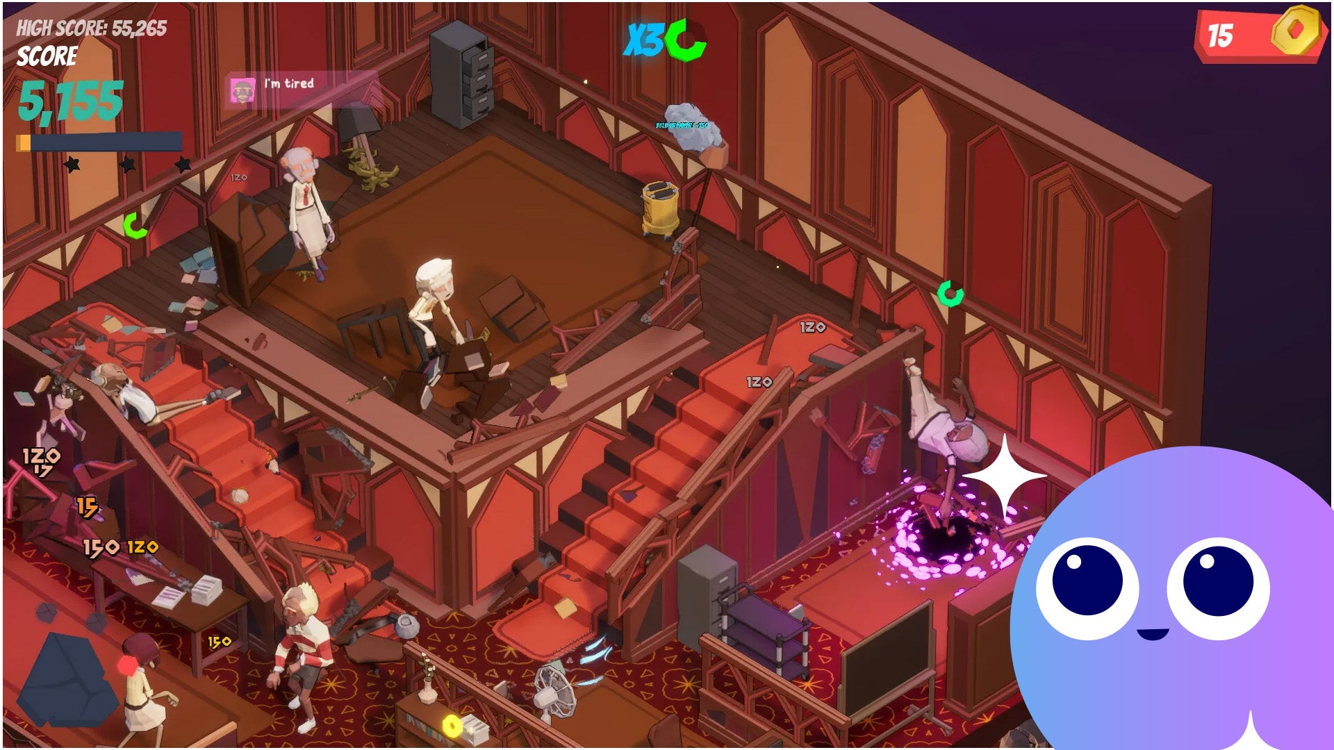 A brawl unfolds in Office Fight. - 1