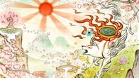 Artwork celebrating Okami's 15th anniversary showing Amaterasu and Issun looking out on a mountain scene