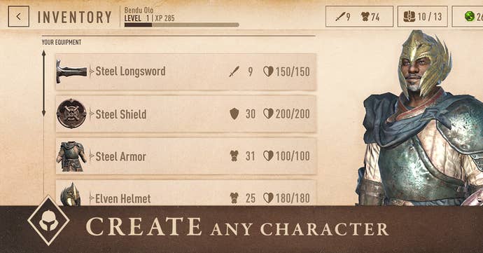 The inventory in The Elder Scrolls: Blades is shown