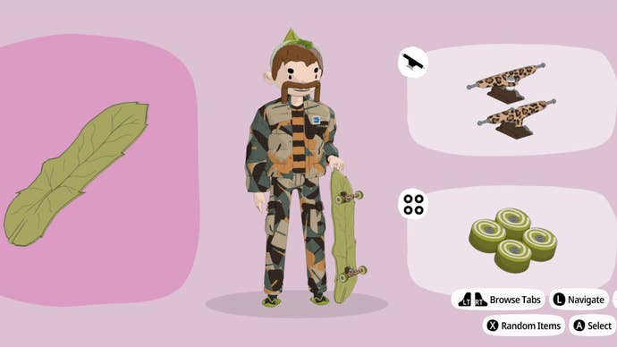 Captain Price from Call Of Duty, about to go undercover as a cool skater as made in the OlliOlli World character customiser