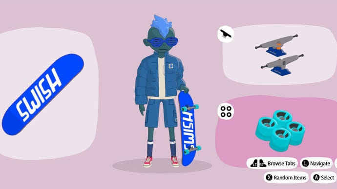 A hellish version of Sonic the Hedgehog made in the OlliOlli World character creator