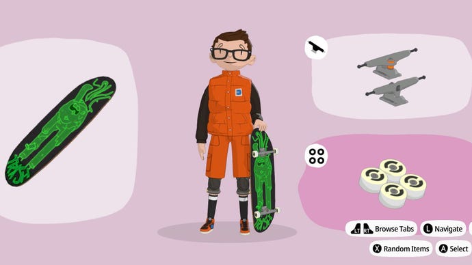 Gordon Freeman from Half-Life as a radical skateboarder in the OlliOlli World character customiser