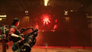 The player aims a a weapon in the boss room for the Foul Shadowhunter in Once Human
