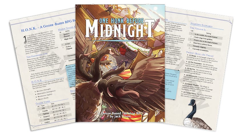An image of the rulebook for One Honk Before Midnight.