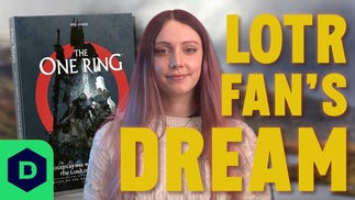 maddie with lotr fan's dream text beside one ring rpg book
