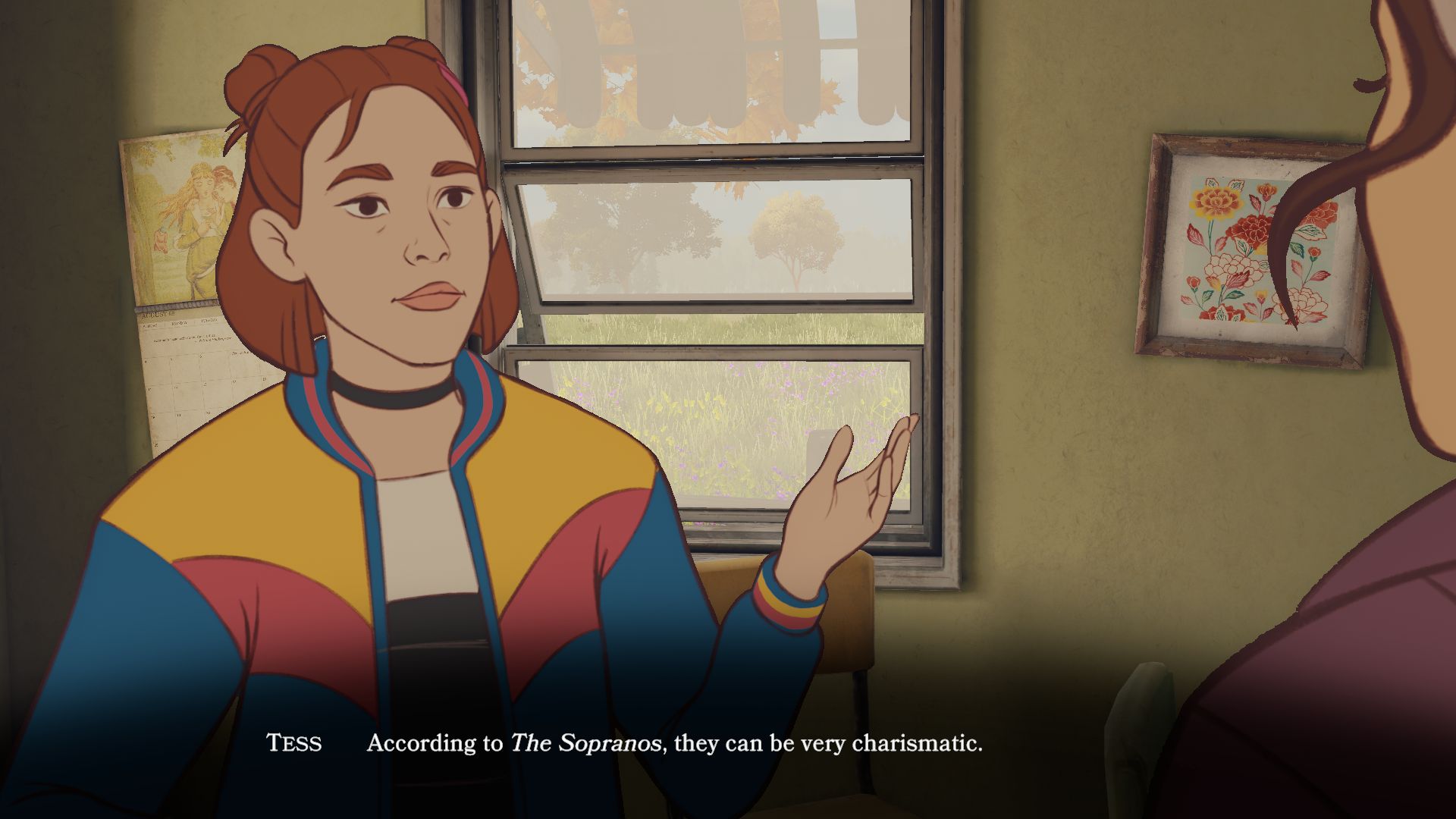 Tess, a teenage girl and one of the two main characters in Open Roads, talking about the Sopranos - 5