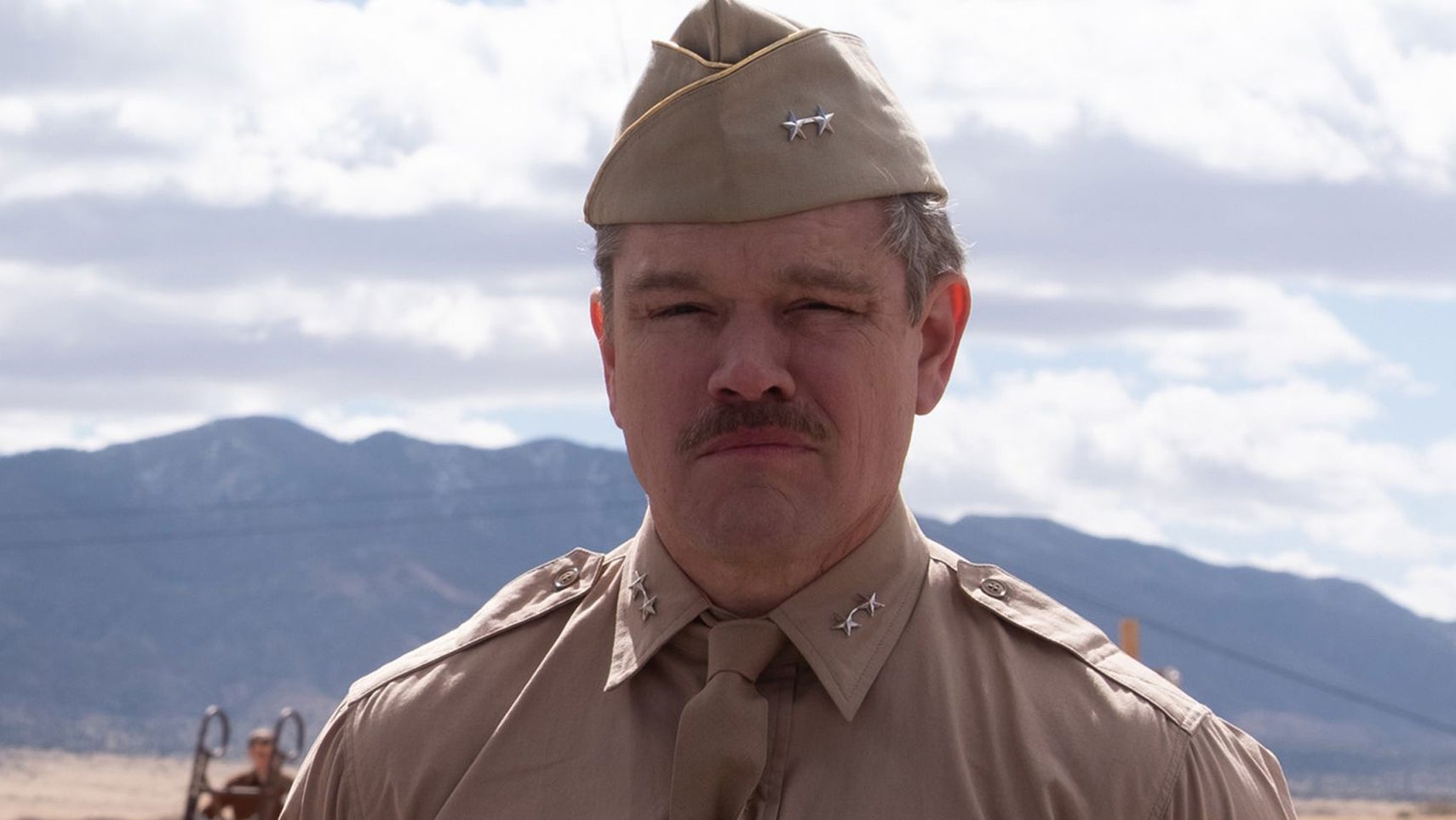 Matt Damon wearing a military uniform in Oppenheimer. - 1