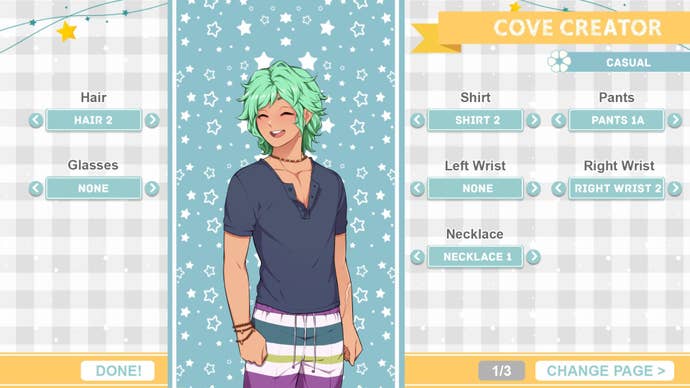 The secondary character creator from Our Life: Beginnings & Always, allowing you to customise the game's primary love interest Cove as he appears in the teen section of the game.