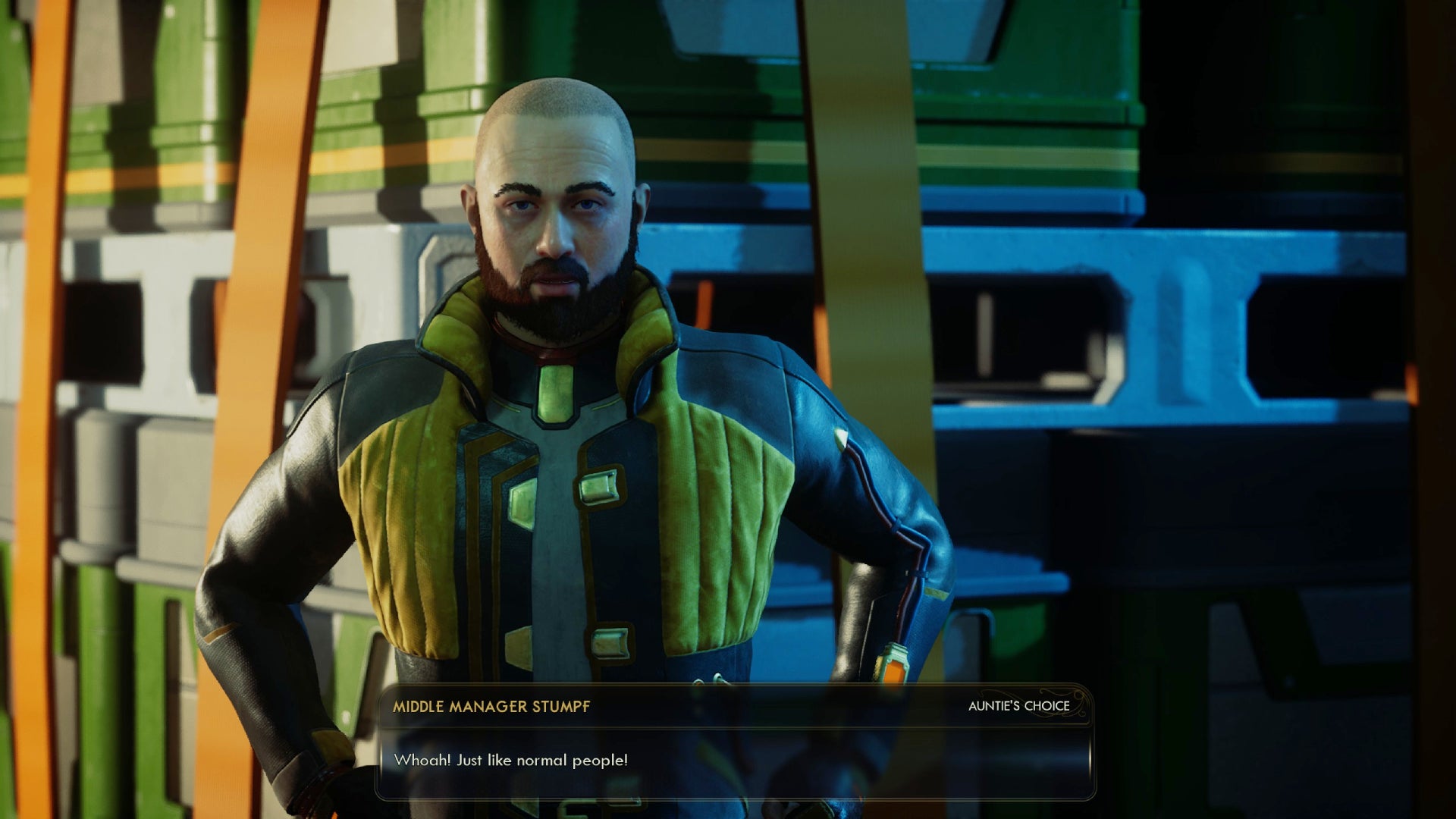 An Auntie's Choice middle manager in The Outer Worlds 2. - 5