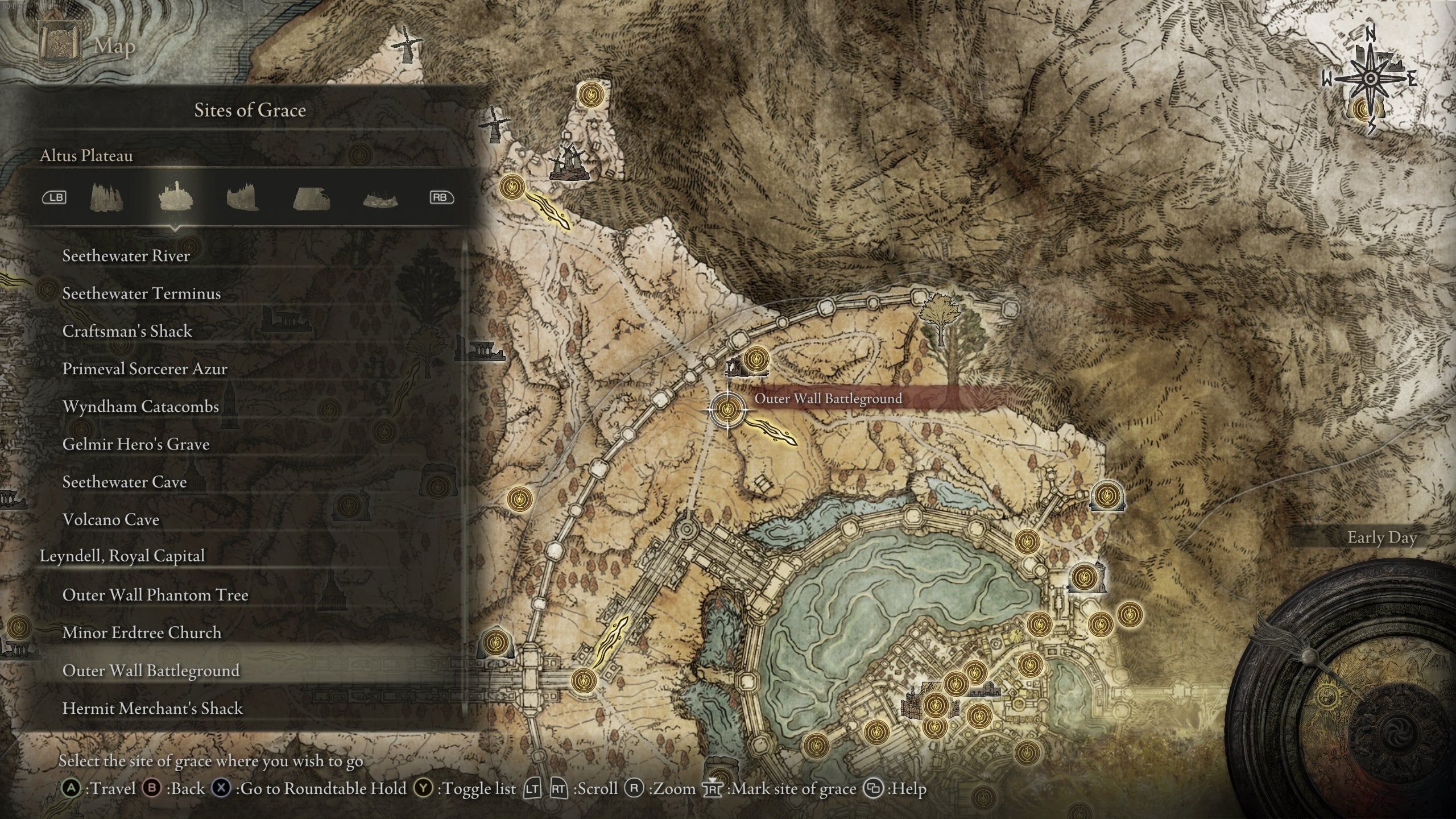 Outer Wall Battleground Grace in Elden Ring