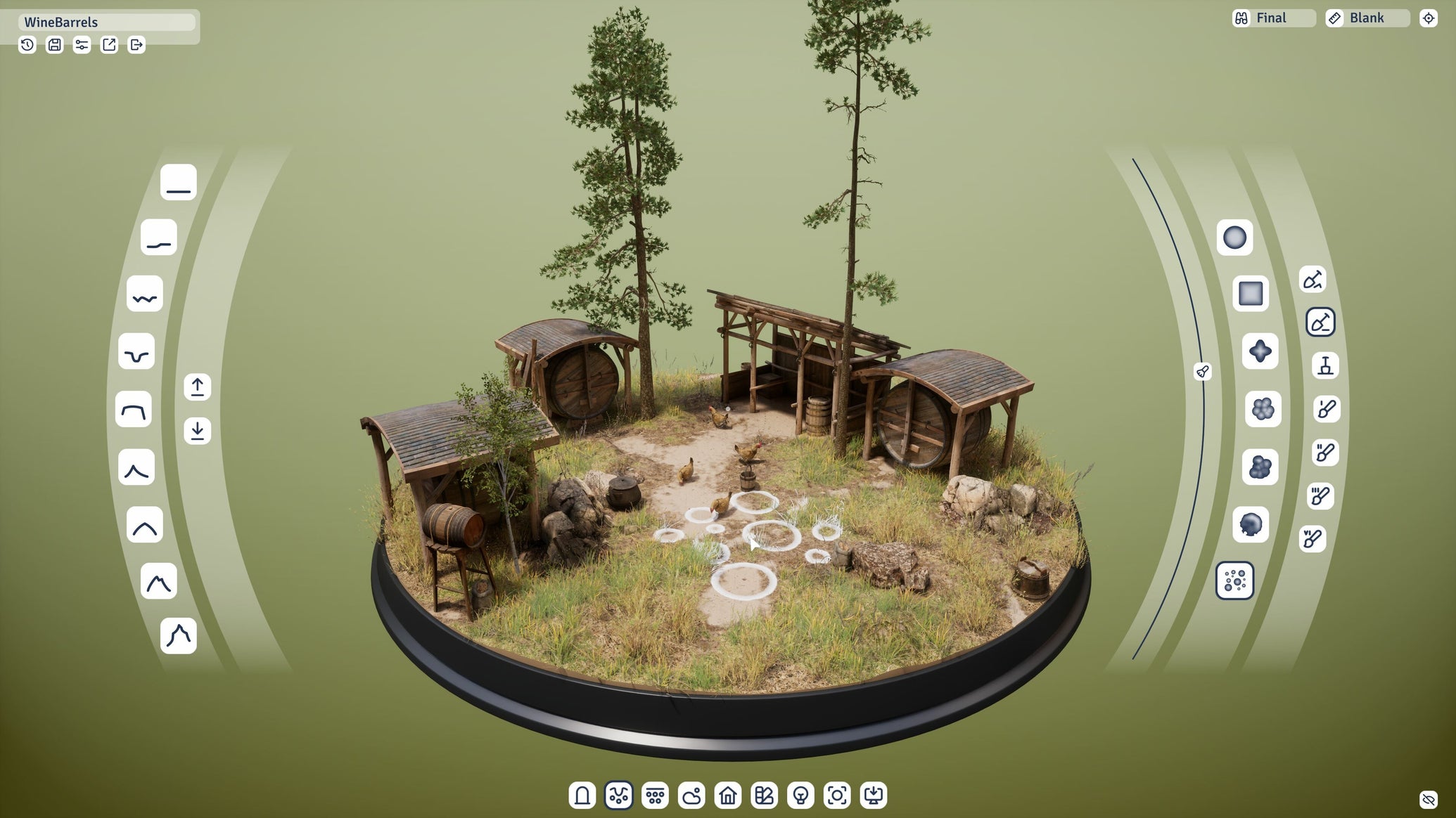 A farmyard diorama in modelling game Outside The Blocks. - 1