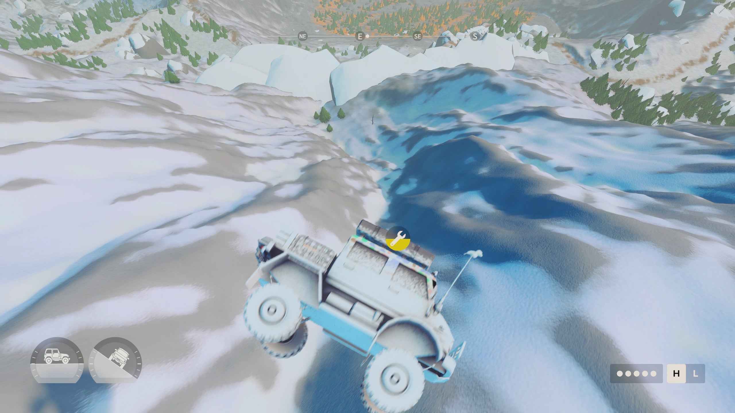 A truck falls down a mountain in Over the Hill.